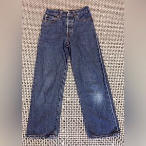 Classic Levi,s 501 Straight Leg Dark Wash Blue Jeans